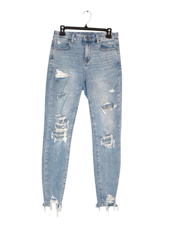 American Eagle Outfitters Denim - High Rise Jeggings American Eagle Outfitters Light Blue Ripped Jeans Size 4 (26)